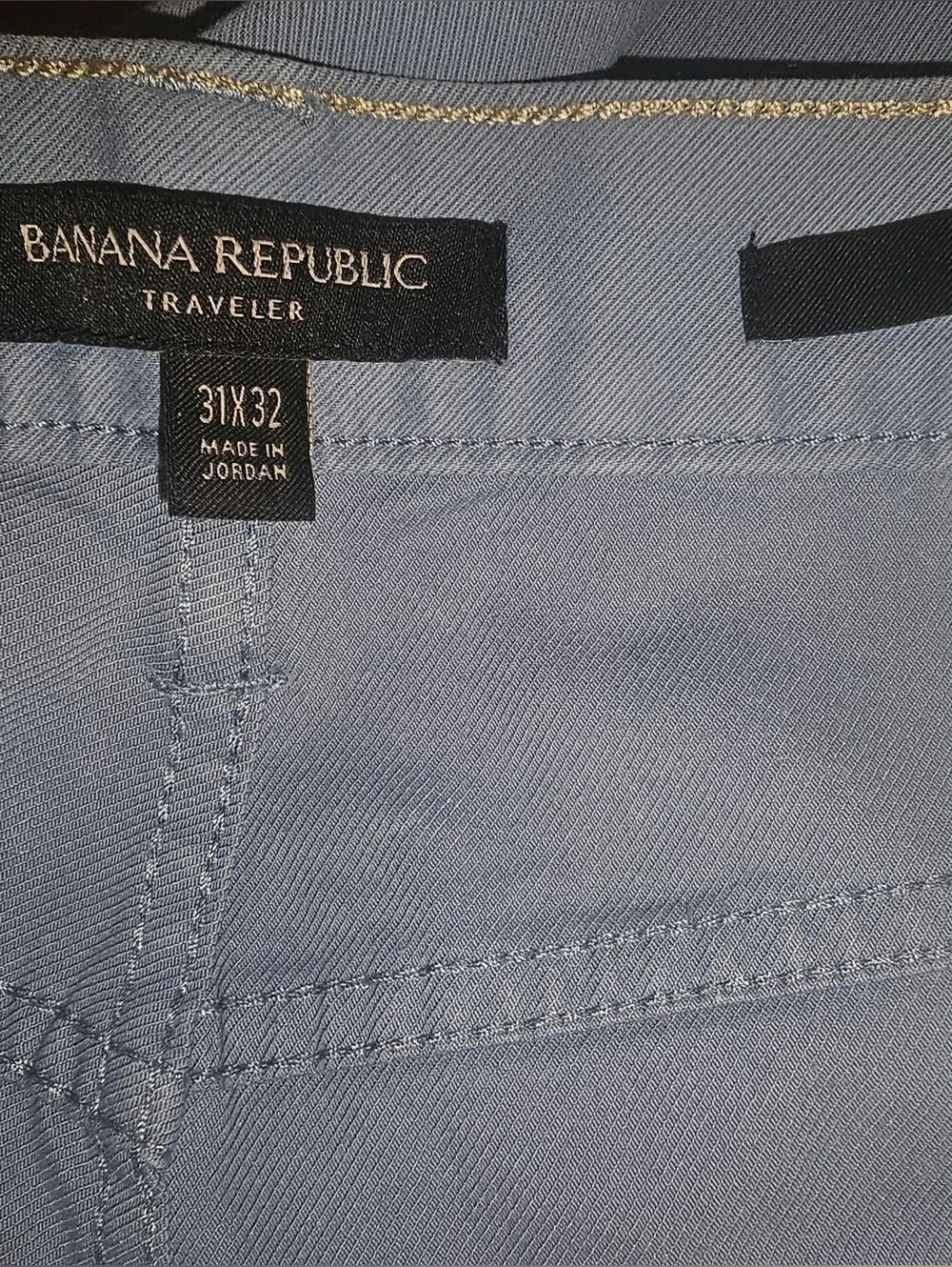 Banana Republic Men's Slim Traveler 5-Pocket Pants 31x32 Slate Blue